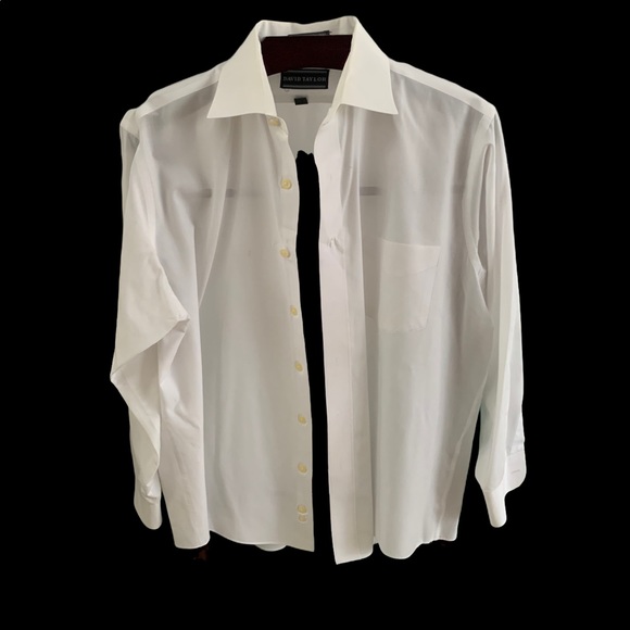 david taylor long sleeve dress shirts David Taylor Men's Casual/Dress Button-Up Shirt Long Sleeve Size 17X32-33  Gray